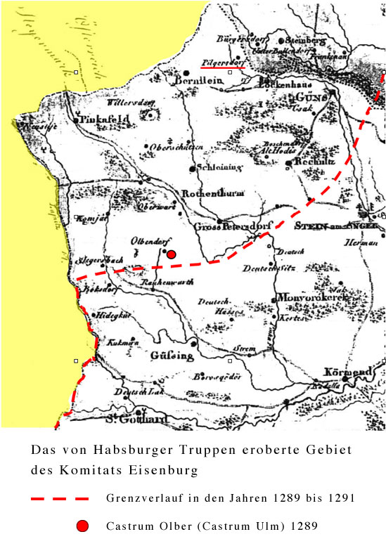 Karte des Eisenburger Komitats