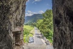 Blick vom Rundturm donauabwärts in Richtung Weißenkirchen.